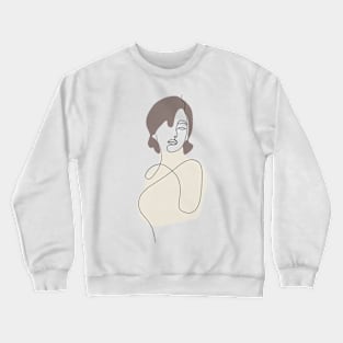 Lady - Simple Minimalist Line Art Design Crewneck Sweatshirt